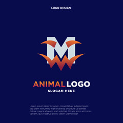 Letter M initial Hallowen logo vector ilustration for party hallowen