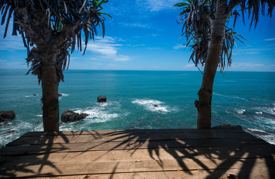 Photo Of A View Of Rancabuaya Beach, Garut Regency, West Java, Indonesia.