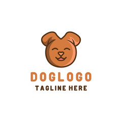 Cute Dog Cartoon logo design Vector
