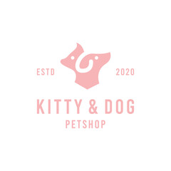Cat And Dog logo design Vector
