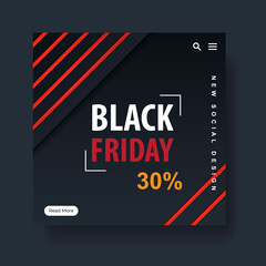 Banner for black friday black and red color