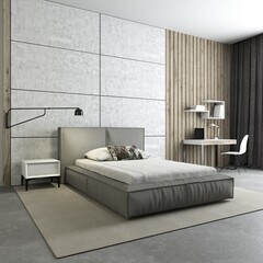 Bedroom-loft for a teenager. 3d rendering