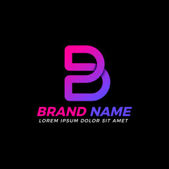 Abstract B Letter Logo Design Template 