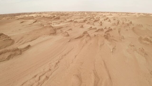 Wind erosion terrain landscape, yardang landform.