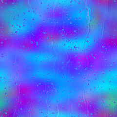 Seamless rain drop water repeat pattern on blur. High quality illustration. Realistic digital render of water droplets and drips on a blurred out pattern background. Pure water with light refraction.