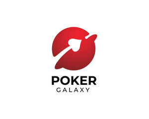 Poker Planet Galaxy Logo Design Template