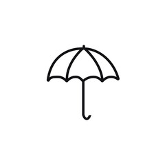Umbrella, beach parasol outline and thin line icon on a white background EPS Vector