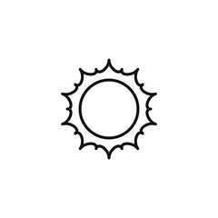 Sun outline and thin line icon isolated on white background EPS Vector