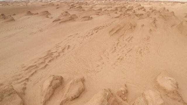 Wind erosion terrain landscape, yardang landform.