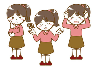 女の子の困った表情