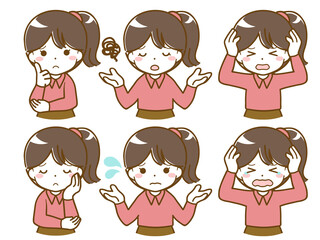 女の子の困った表情