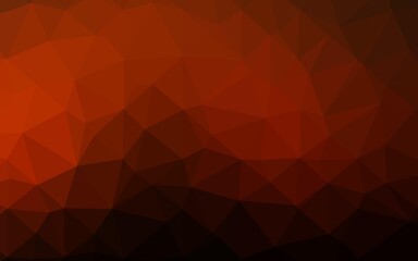 Dark Orange vector blurry triangle template.