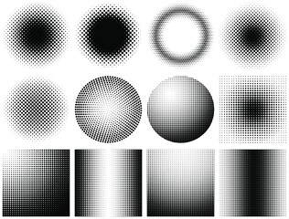 Halftone dots vector set