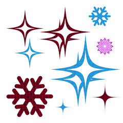 Obraz premium Element for Christmas composition.Silhouette of abstract textured glitter and snowflakes