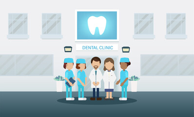 Dental clinic with medical staff