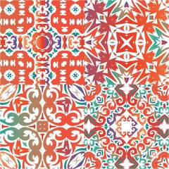 Ethnic ceramic tiles in mexican talavera.