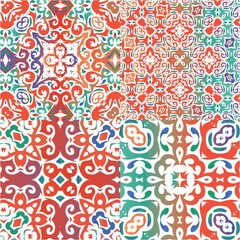 Ethnic ceramic tiles in mexican talavera.