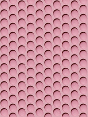 Drug pattern. Repeating pink pills on a pink background. Textured background of pink round pills lying in a row. Health concept.