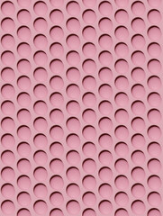 Drug pattern. Repeating pink pills on a pink background. Textured background of pink round pills lying in a row. Health concept.
