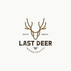 Classic Deer hunter logo Vintage Retro Badge graphic logo design. Vector illustration