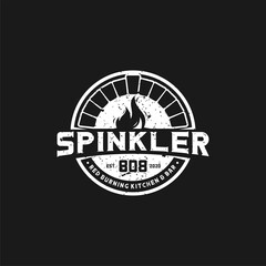 Firewood Oven and Wood fired Vintage Retro Rustic BBQ Grill, Barbecue, Barbeque Label Stamp Logo design. Vector illustration