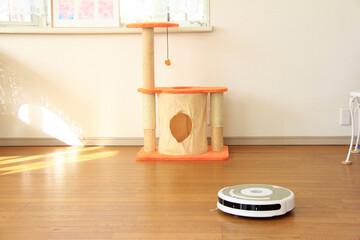 お掃除ロボットとキャットタワー