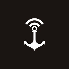 Anchor wifi  logo template