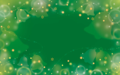 光に満ちたクリスマスの緑色の背景イラスト