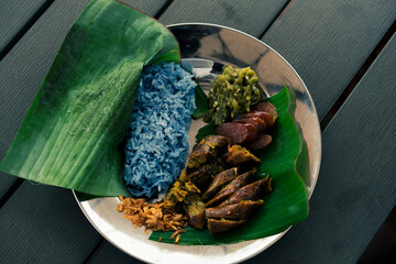 Top view of tasty northern thai food. Chiangmai thailand.
