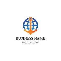 Anchor web  logo vector icon