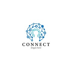 Connection logo template vector