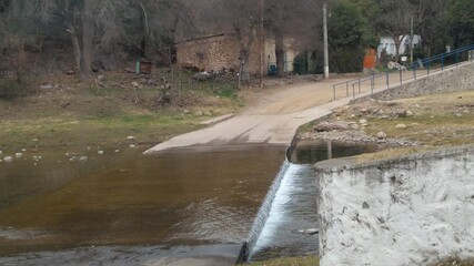 water flowing into the river