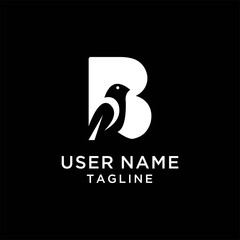 letter b bird logo design vector image , ;letter b bird logo icon design B bird logo letter , logo bird letter b , logo letter b bird 
