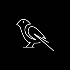 Bird line logo design template, icon illustration 