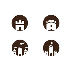 Castle logo vector icon