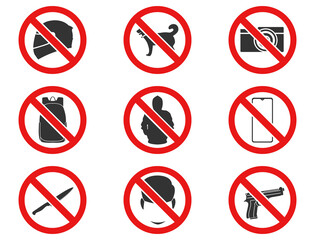 Signs of a collection of prohibitions