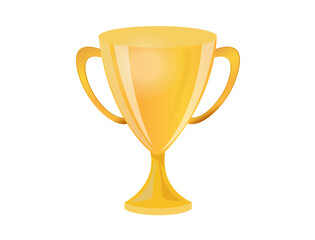 The golden trophy is in the shape of a large glass