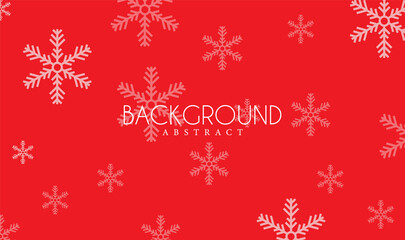 Abstract background design with red color and snow. vector