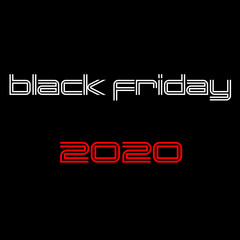 Black Friday text on black background. Text and font in white color. Black Friday sale, offer for marketing