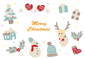 クリスマスの手描きイラスト素材