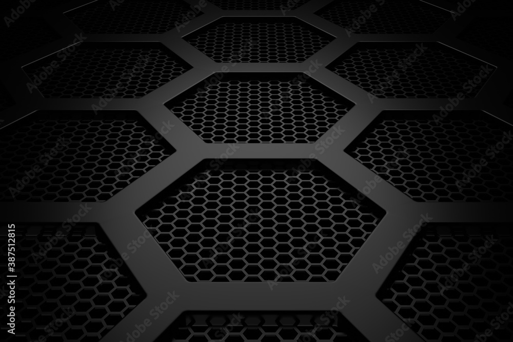 Wall mural abstract background of hexagon. 3d rendering.