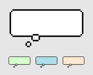 Pixel empty bubble text. Vector Illustration of pixel art.