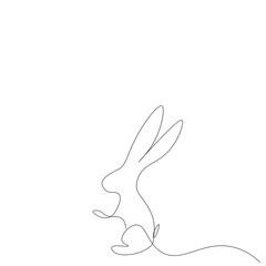 Easter bunny animal drawing, vector illustration