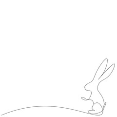 Easter bunny drawing, vector illustration