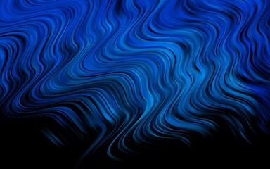 Dark BLUE vector background with curved circles.