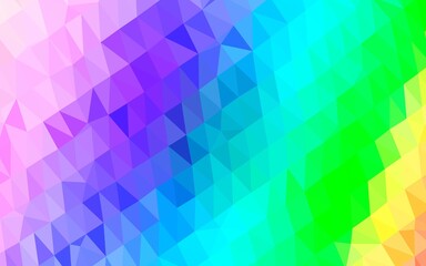 Obraz premium Light Multicolor, Rainbow vector shining triangular background.