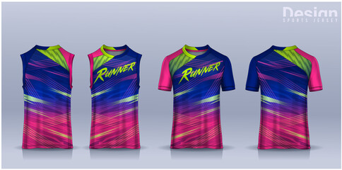 t-shirt sport design template, Soccer jersey mockup for football club, Running singlet,basketball Tank top.