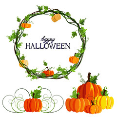 halloween autumn pumpkin border wreath decoration