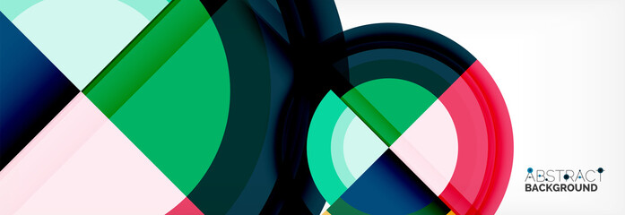 Obraz premium Round shapes, triangles and circles. Modern abstract background