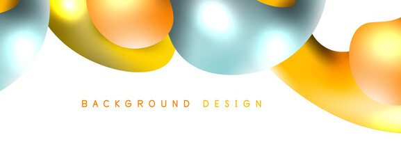 Bubbles abstract background. Liquid splashes on white vector template